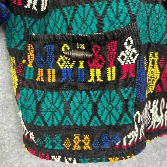 Vintage Artes Guatemattecas Jacket Womens Medium Cropped Hand Woven Wearable Art - Picture 13 of 16